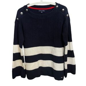 Tommy Hilfiger Knit Button Shoulder Sweater